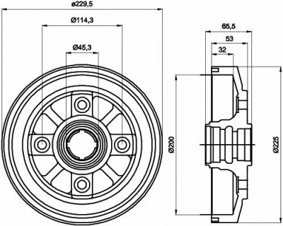 HELLA PAGID 8dt355302281 -  Тормозной барабан